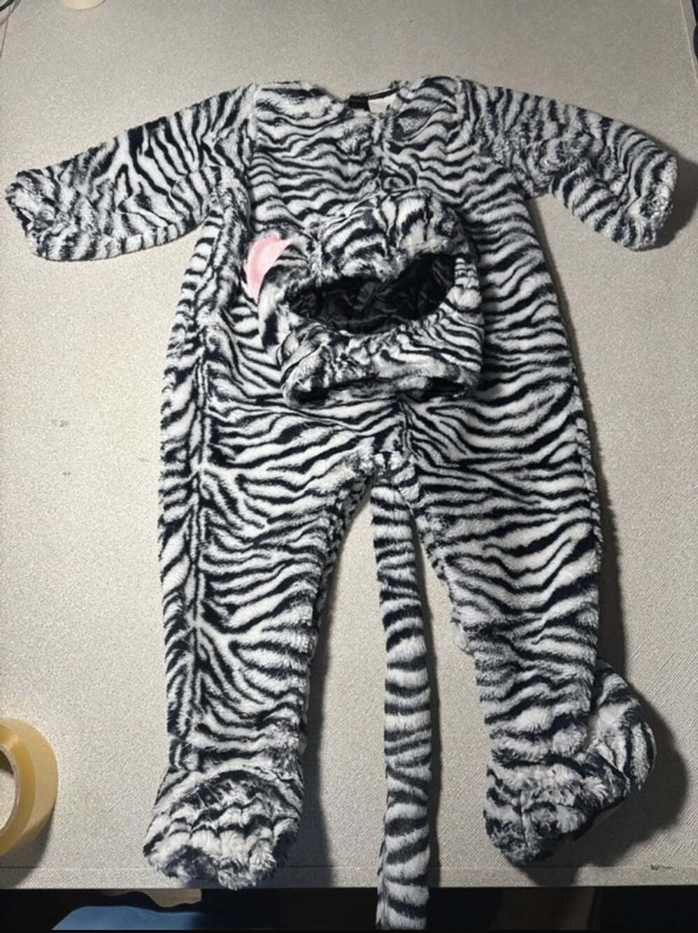 Animal Planet Zebra Costume Size 18-24 Months Plush Jumpsuit